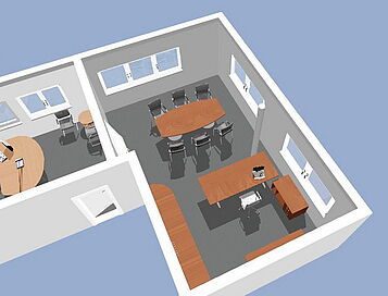 Ansicht Büroplanung in 3D